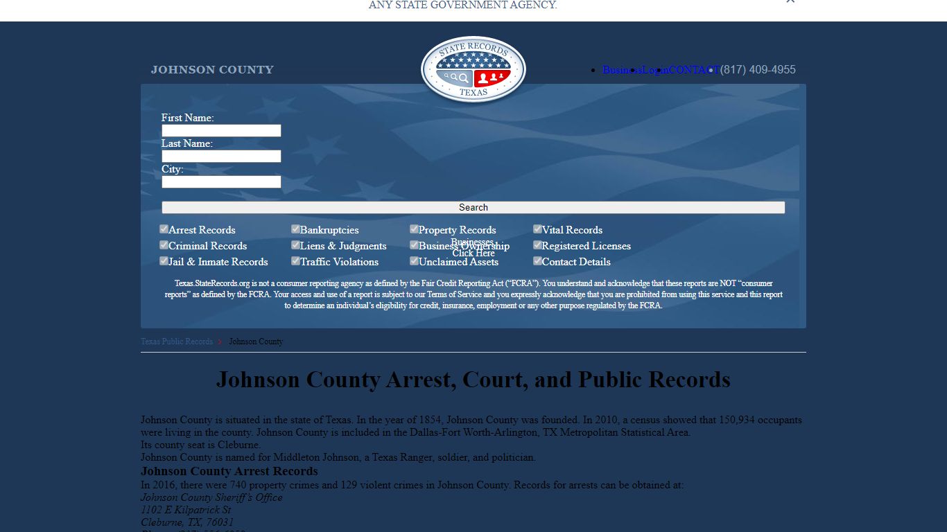 Johnson County Arrest, Court, and Public Records